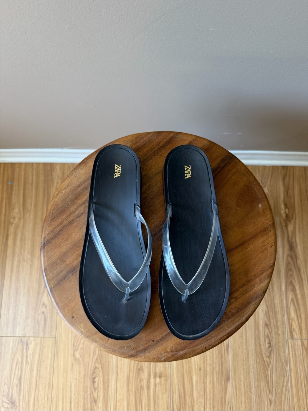 Zara Black Sandals with Clear Straps